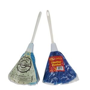 NOS Feather Dusters (2) Handy Dandy Kellogg Quality Blue Retro Prop